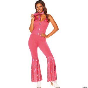 Adults Barbie® Movie Pink Western Barbie Jumpsuit Costume